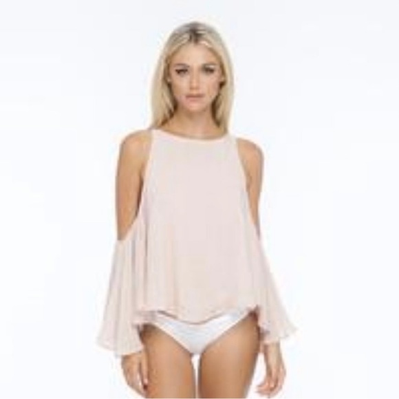 INDAH Cold shoulder blouse - Size small - light pink - Picture 7 of 7